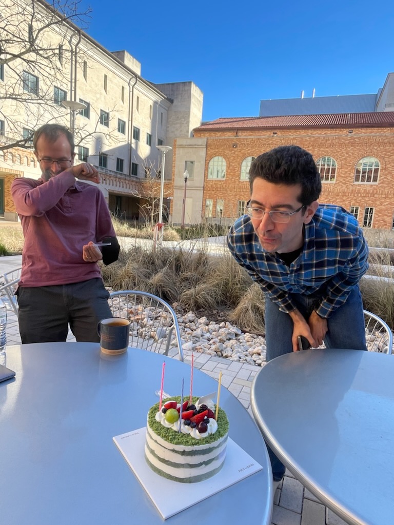 Hakan was pretending that he was blowing the candles.